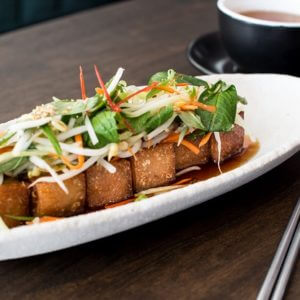 Sticky Pork Belly Apple Slaw